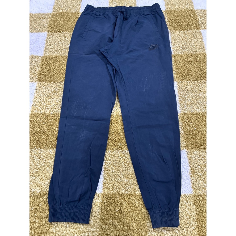Nike Mens Sportswear Woven Joggers Navy Blue Elastic Cuff Pants Large RN56323